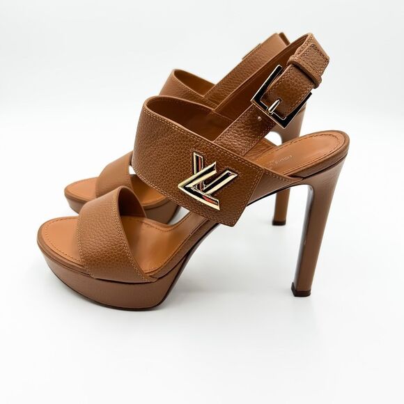 Louis Vuitton Horizon LV Leather Platform Sandal Cognac Size EU 41, US 11 - Picture 4 of 14